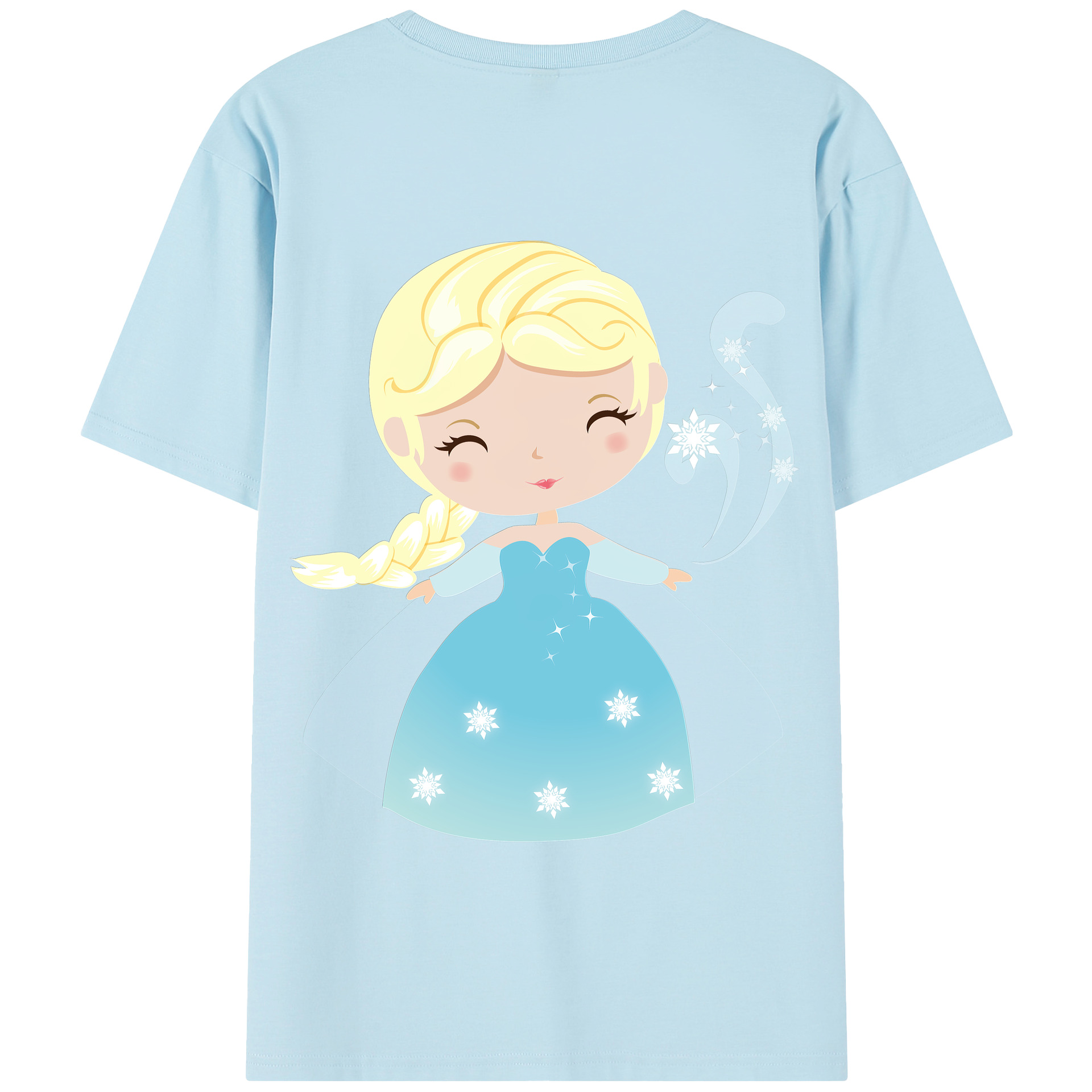 （画像用） アナと雪の女王 アンナ エルサ Frozen Anna Elsa 綿100％半袖Tシャツ（背面プリント）